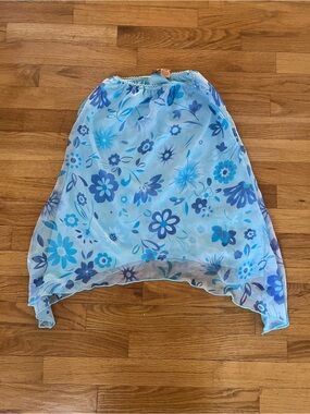 Vintage Blue Floral Skirt